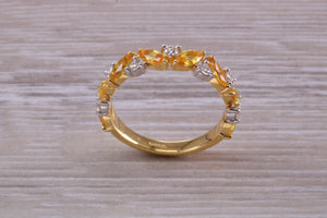 Beautiful Yellow Sapphire and Diamond Eternity Ring
