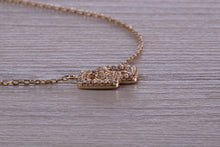 Load image into Gallery viewer, Yellow Gold Diamond Look C Z set Necklace