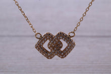 Load image into Gallery viewer, Yellow Gold Diamond Look C Z set Necklace