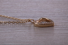 Load image into Gallery viewer, Love Heart C Z set Yellow Gold Necklace