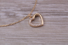 Load image into Gallery viewer, Love Heart C Z set Yellow Gold Necklace