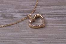 Load image into Gallery viewer, Love Heart C Z set Yellow Gold Necklace