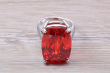 Load image into Gallery viewer, Very Large Hessonite Garnet C Z Ring