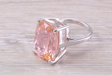 Load image into Gallery viewer, Very Large Morganite C Z Ring