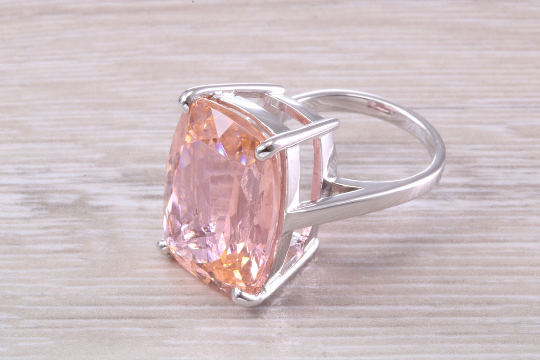 Very Large Morganite C Z Ring