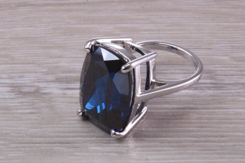 Very Large Blue Sapphire C Z Ring