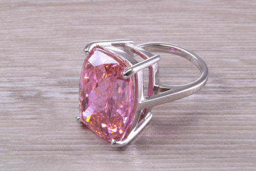 Very Large Light Pink Sapphire C Z Ring