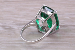 Very Large Green Emerald C Z Ring