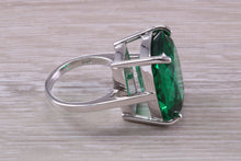 Load image into Gallery viewer, Very Large Green Emerald C Z Ring