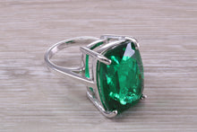 Load image into Gallery viewer, Very Large Green Emerald C Z Ring
