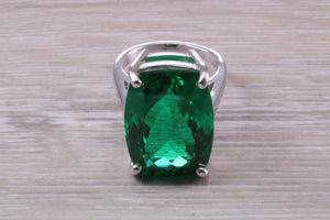 Very Large Green Emerald C Z Ring