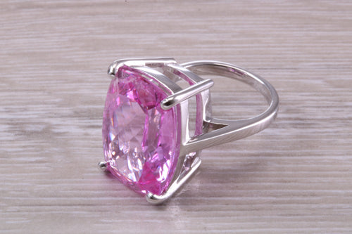 Very Large Dark Pink Sapphire C Z Ring