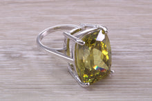 Load image into Gallery viewer, Very Large Dark Peridot C Z Ring