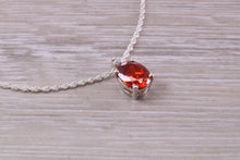 Load image into Gallery viewer, Hessonite Garnet C Z Necklace, Made From Solid Sterling Silver