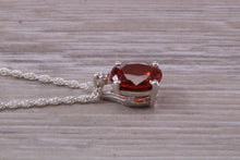 Load image into Gallery viewer, Hessonite Garnet C Z Necklace, Made From Solid Sterling Silver