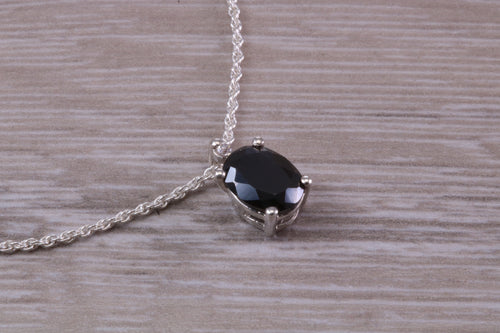 Black Diamond C Z Necklace, Made From Solid Sterling Silver
