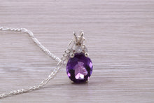 Load image into Gallery viewer, Natural Oval Cut Amethyst Necklace, Made From Solid Sterling Silver