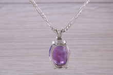 Load image into Gallery viewer, Natural Oval Cut Amethyst Necklace, Made From Solid Sterling Silver