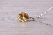 Load image into Gallery viewer, Natural Oval Cut Citrine Necklace, Made From Solid Sterling Silver