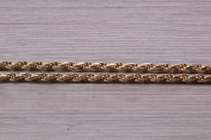 Yellow Gold 18 Inch Diamond Cut Rope Chain