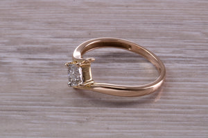Cross Over Diamond set Yellow Gold Ring