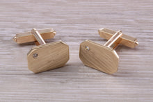Load image into Gallery viewer, Diamond set Gold Cufflinks, Heavy Solid Yellow Gold