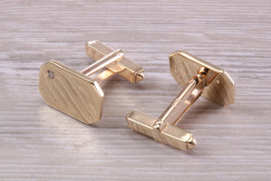 Diamond set Gold Cufflinks, Heavy Solid Yellow Gold