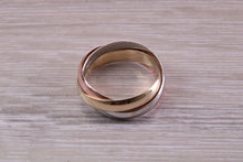 Load image into Gallery viewer, Gold Russian Wedding Band, 3 mm Wide, Three Colour Gold