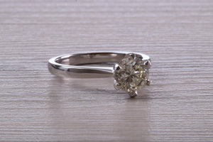 One and Half carat Platinum Diamond Solitaire, Simple and Elegant ring