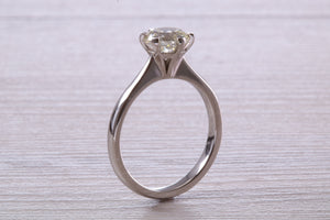 One and Half carat Platinum Diamond Solitaire, Simple and Elegant ring