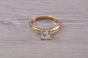 Classic One carat Princess cut Diamond Solitaire, Simple and Elegant Design