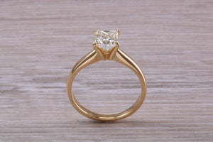 Classic One carat Princess cut Diamond Solitaire, Simple and Elegant Design