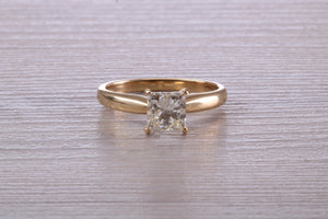Classic One carat Princess cut Diamond Solitaire, Simple and Elegant Design
