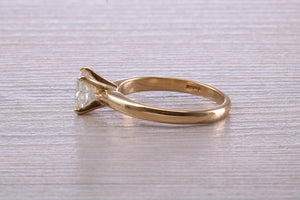 Classic One carat Princess cut Diamond Solitaire, Simple and Elegant Design