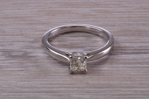 Half carat Princess Cut Diamond set Platinum Solitaire