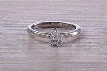Load image into Gallery viewer, Half carat D colour Certified Tear Drop Cut Diamond set Solitaire