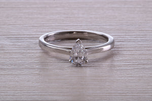 Half carat D colour Certified Tear Drop Cut Diamond set Solitaire