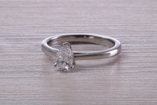 Load image into Gallery viewer, Half carat D colour Certified Tear Drop Cut Diamond set Solitaire