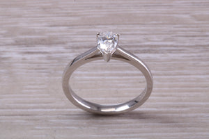 Half carat D colour Certified Tear Drop Cut Diamond set Solitaire