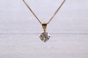 Simple and Elegant 0.70 carat Certified Diamond Solitaire Necklace
