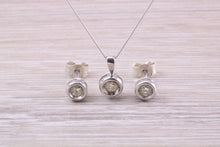 Load image into Gallery viewer, Diamond set Solitaire Stud Earrings and Matching Necklace