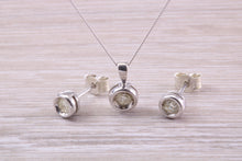 Load image into Gallery viewer, Diamond set Solitaire Stud Earrings and Matching Necklace