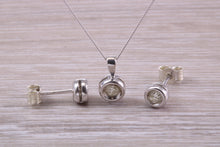 Load image into Gallery viewer, Diamond set Solitaire Stud Earrings and Matching Necklace