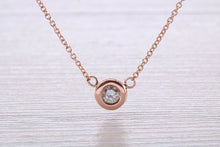 Load image into Gallery viewer, Elegant Quarter carat Diamond Solitaire Necklace, Available in Your Choice of Metals