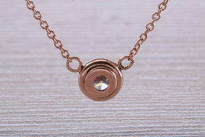Elegant Quarter carat Diamond Solitaire Necklace, Available in Your Choice of Metals