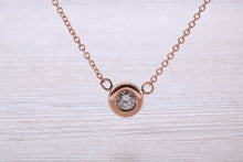 Load image into Gallery viewer, Elegant Quarter carat Diamond Solitaire Necklace, Available in Your Choice of Metals