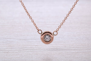 Elegant Quarter carat Diamond Solitaire Necklace, Available in Your Choice of Metals