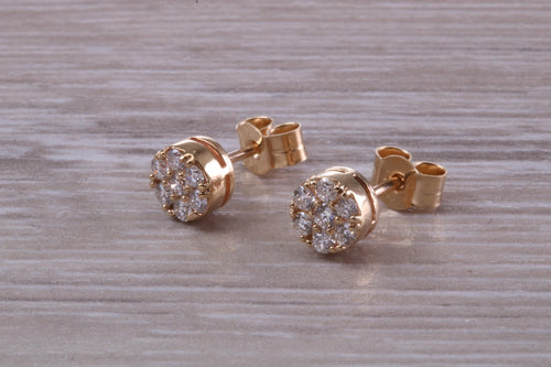 Quarter Carat Diamond Cluster Stud Earrings