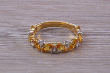 Load image into Gallery viewer, Beautiful Yellow Sapphire and Diamond Eternity Ring