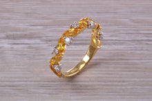 Load image into Gallery viewer, Beautiful Yellow Sapphire and Diamond Eternity Ring